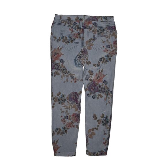 WOMEN WITH CONTROL NEW $64 Reversible Slim Ankle Jean Dark Indigo Floral 2P - Picture 5 of 5
